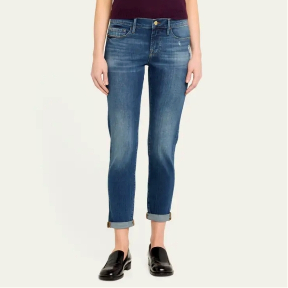 Frame Denim Le Garcon Straight Jeans In Azure Size 27 - Picture 3 of 14